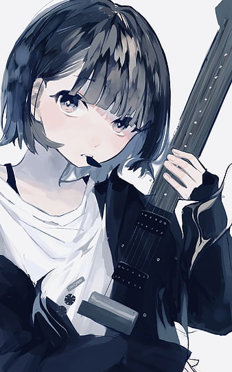 Anime Girl Playing Guitar Student Room 4K Wallpaper iPhone HD Phone #9380f