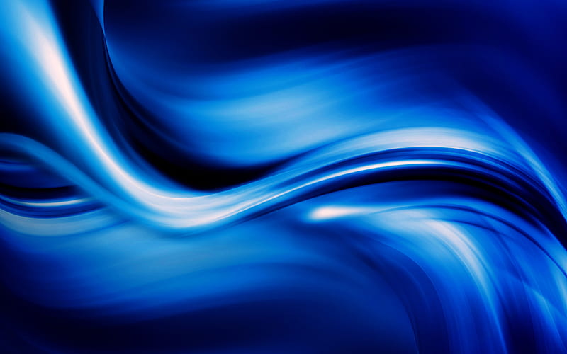 blue waves abstract waves, blue background, creative, waves texture, waves background, abstract art, HD wallpaper