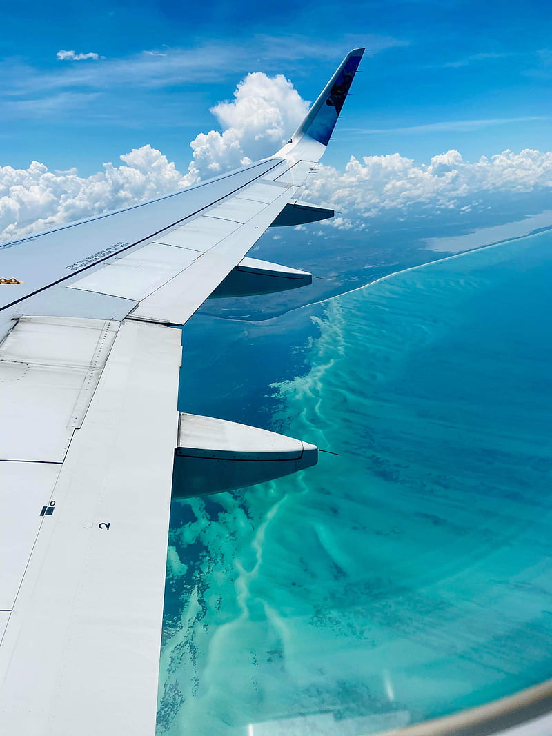 Caribe, aeroplane, sea, playa, HD phone wallpaper