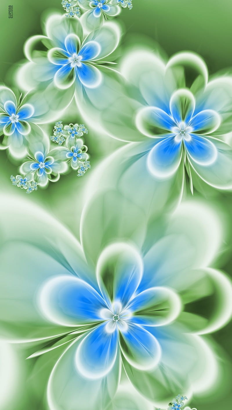Blue Flowers, art, color, HD phone wallpaper | Peakpx