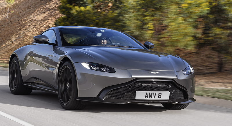 2019 Aston Martin Vantage (Tungsten Silver) - Front Three-Quarter , car, HD wallpaper