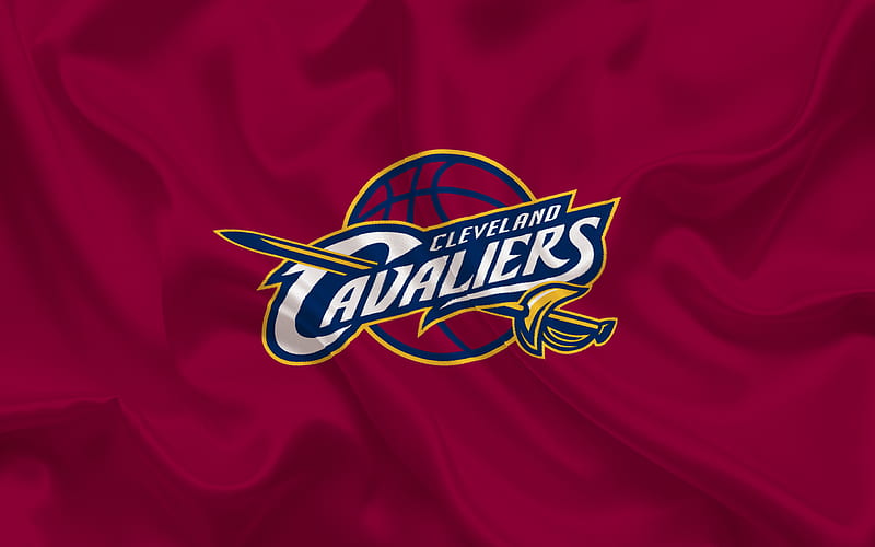 Cleveland Cavaliers, Basketball club, NBA, USA, basketball, Cleveland Cavaliers emblem, logo, burgundy silk, HD wallpaper