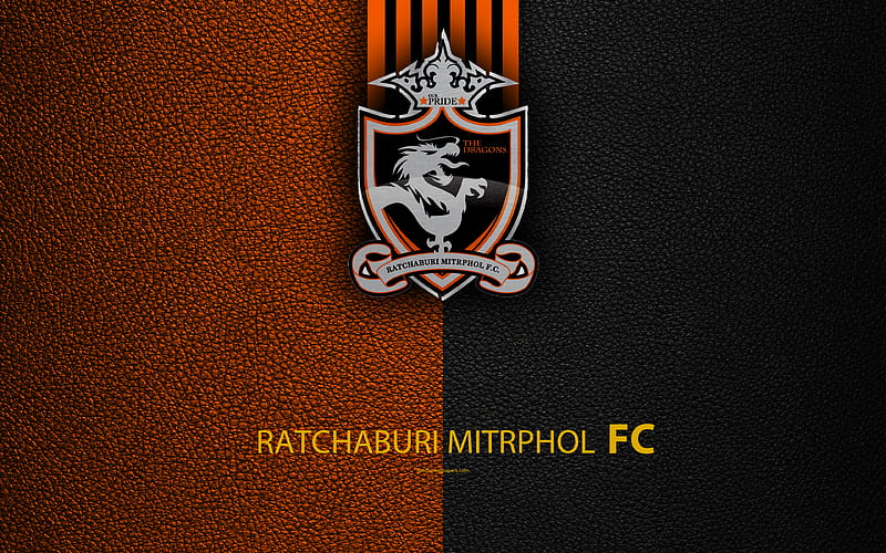 Ratchaburi Mitr Phol FC Thai Football Club, Ratchaburi logo, emblem, leather texture, Ratchaburi Province, Thailand, Thai League 1, football, Thai Premier League, HD wallpaper