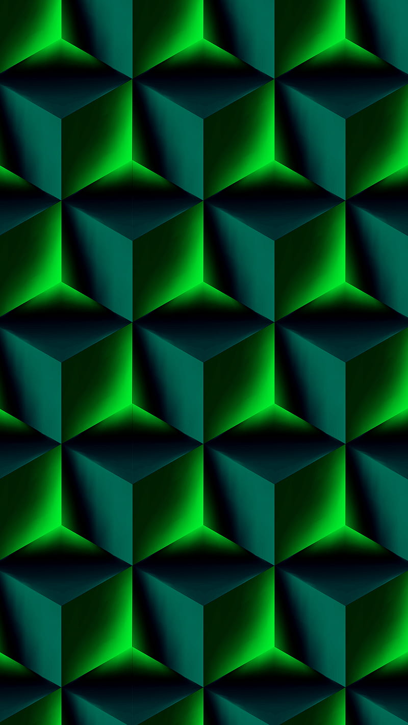 Cubos verdes abstractos, 3d, abstracto, cubos, resplandor, cubos verdes,  luz, Fondo de pantalla de teléfono HD | Peakpx