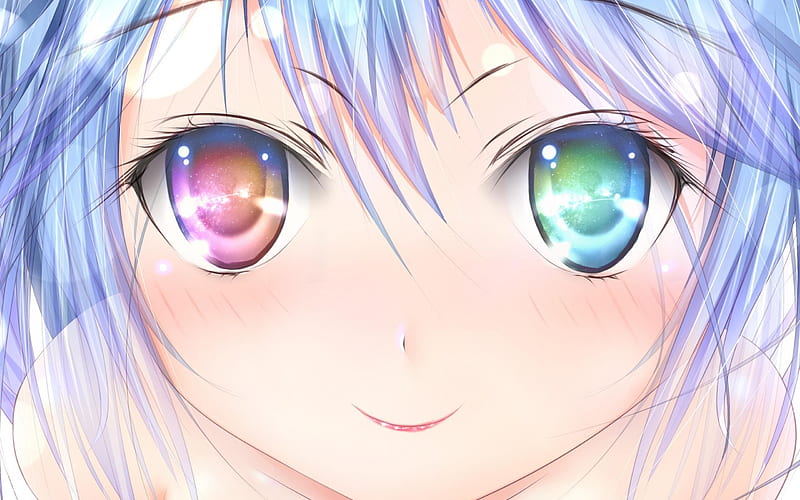 Colorful Eye Anime Girl Desktop Wallpaper - Colorful Eye Wallpaper