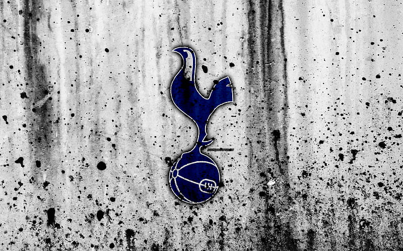 FC Tottenham Hotspur Premier League, logo, England, soccer, football club, grunge, Tottenham Hotspur, art, stone texture, Tottenham Hotspur FC, HD wallpaper