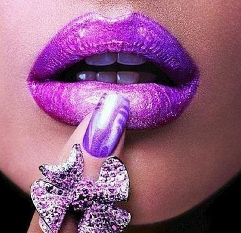 nail polish, purple, ring, lips, jewelry, nail, HD wallpaper