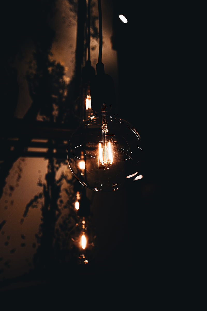 lamp, glow, dark, black, HD phone wallpaper
