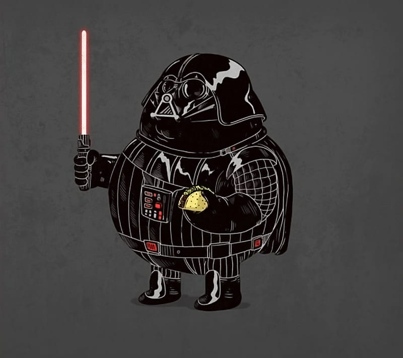 Darth Vader Fat, desenho, illustration, star wars, HD wallpaper