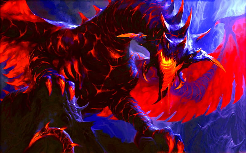 Magma Drake, fire, fantasy, magic, dragon, HD wallpaper | Peakpx