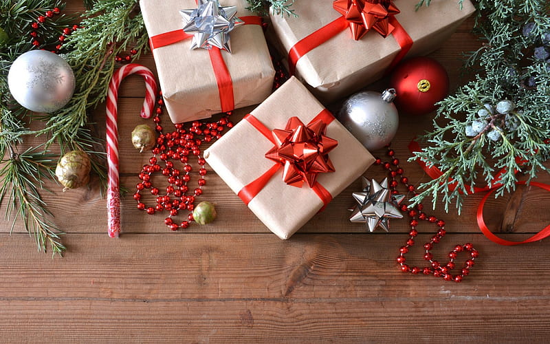 Christmas, holiday gifts, gift boxes, New Year, Christmas tree, HD wallpaper