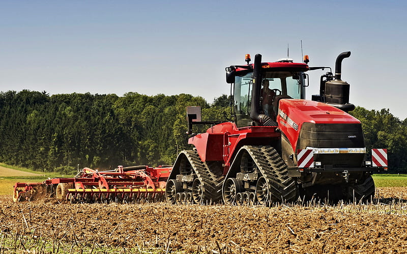 Case IH Steiger 620, tractor on tracks, tractor with a plow, agricultural machinery, tractor, Case, HD wallpaper