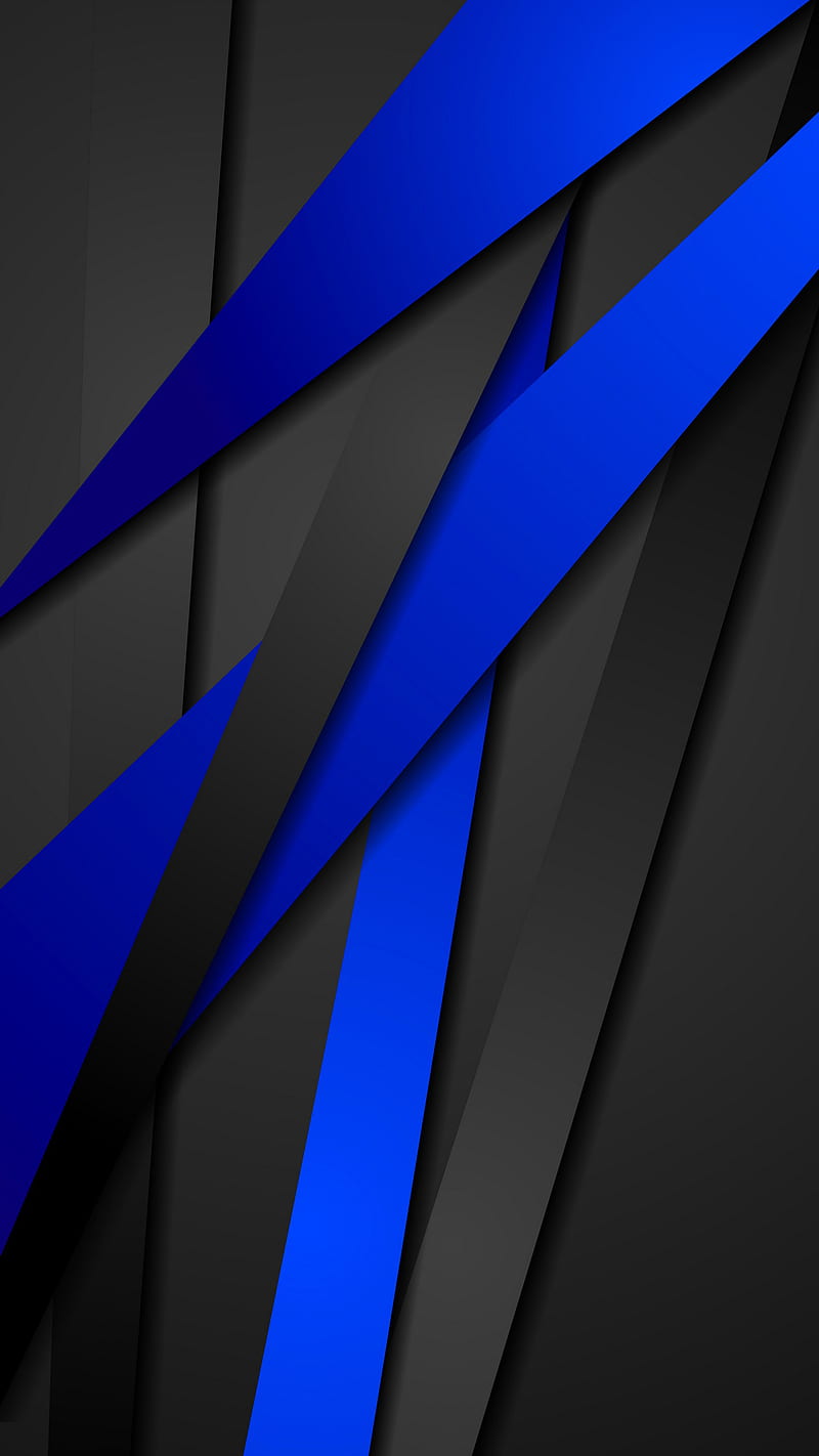 Material Design abstract, android, black, blue, HD phone wallpaper
