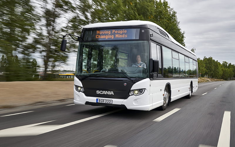 Scania Citywide LF street, 2018 buses, passenger transport, Scania Citywide, electric bus, Scania, HD wallpaper