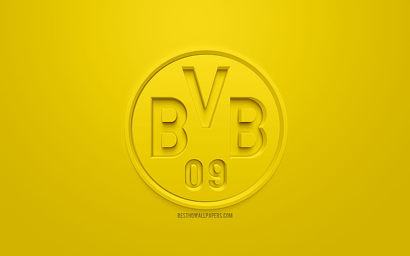 Borussia Dortmund, BvB, creative 3D logo, yellow background, 3d emblem, German football club, Bundesliga, Dortmund, Germany, 3d art, football, stylish 3d logo, HD wallpaper