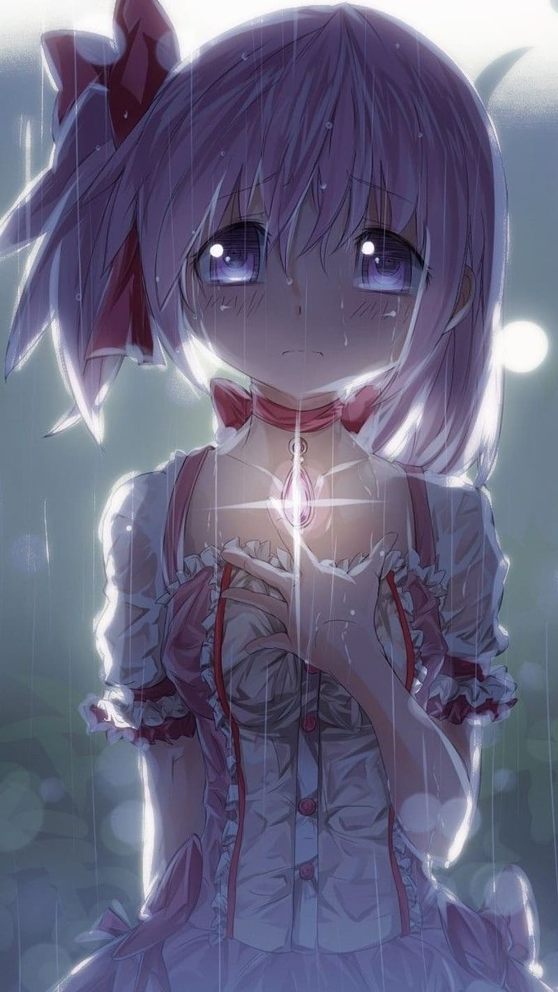 Anime Sad Girl, Sparkle, animation, HD phone wallpaper