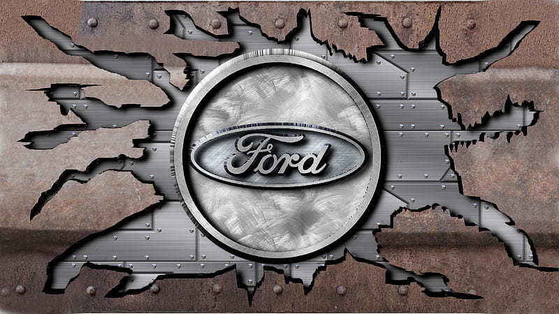 Ford Cracked steel, Ford Oval, Ford Motors Logo, Ford Emblem, Ford Emblem Background, Ford Logo , Vintage Ford, HD wallpaper