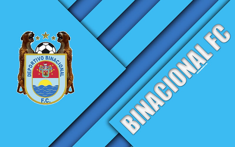 Escuela Municipal Deportivo Binacional logo, blue abstraction, Peruvian football club, material design, Peruvian Primera Division, Paucarpata, Arequipa Region, Peru, football, Binacional FC, HD wallpaper