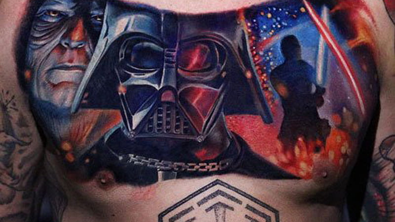 In love with my first Star Wars tattoo Darth Vader and Anakin Skywalker  lightsabers  rStarWarsTattoo
