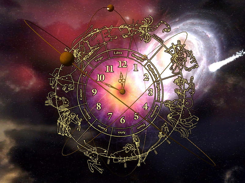 zodiac, 3d, clock, space, HD wallpaper | Peakpx