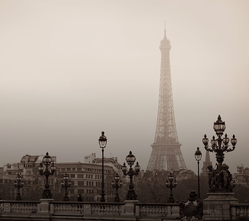 Paris, city, eiffel tower, fog, france, town, HD wallpaper | Peakpx