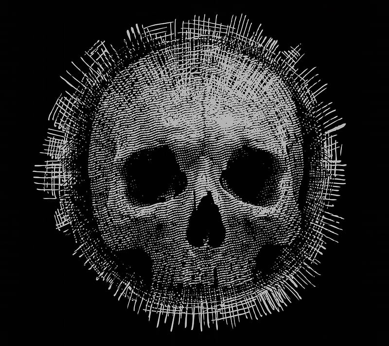 Skull, abstract, art, black, dark, vector, HD wallpaper