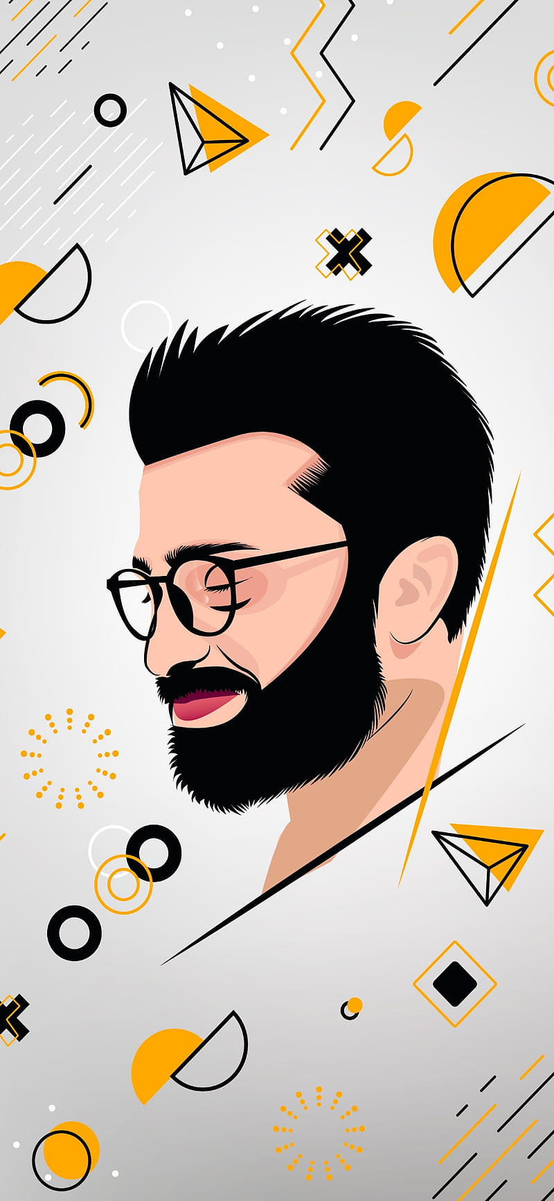 Beard man, cartoon, minimalistic, vector, HD phone wallpaper | Peakpx
