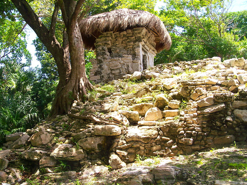 Aztec Ruins~Playa Del Carmen, Mexico~, ancient ruins, aztec indians, rock,  ruins, HD wallpaper | Peakpx