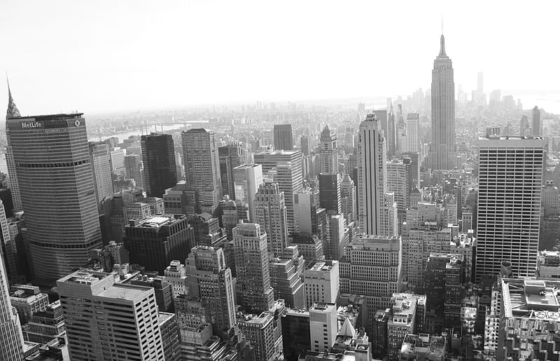 New York City - Top of the Rock, Empire State building, new york, nyc, new york city, Rockefeller Center, HD wallpaper
