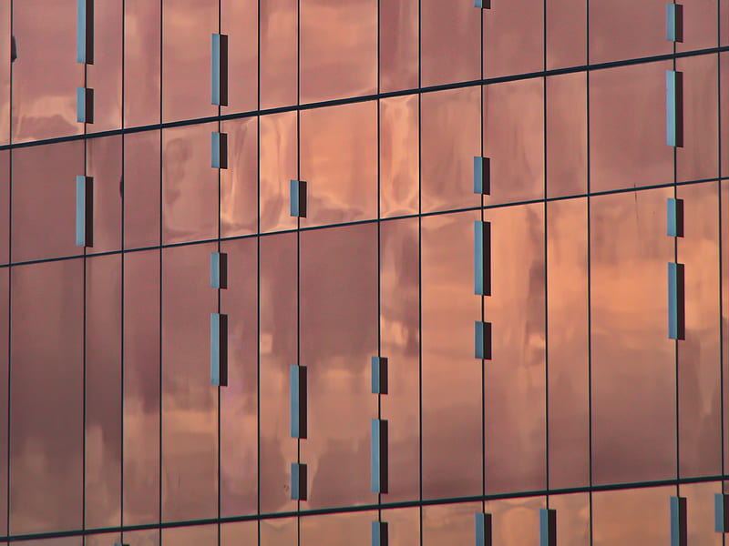 building, glass, facade, reflection, HD wallpaper