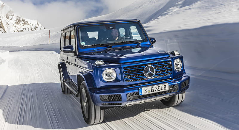 2019 Mercedes-Benz G 350 d (Brilliant Blue Metallic) - In Snow - Front , car, HD wallpaper