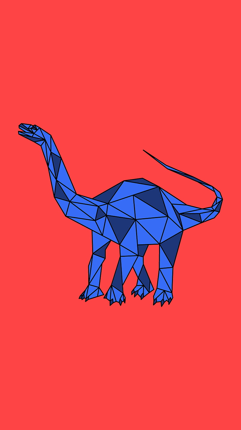 Brachiosaurus , Brachiosaurus blue, DimDom, Dino, Dinosaur, Dinosaurs, art, cool, cute, desenho, geometric, low poly, HD phone wallpaper