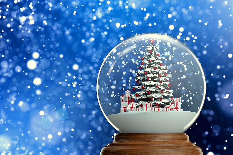 Snow, Christmas, Holiday, Gift, Christmas Tree, Snow Globe, HD wallpaper
