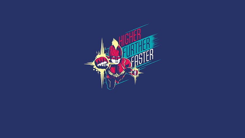 Higher Further Faster Minimal Captain Marvel, HD wallpaper