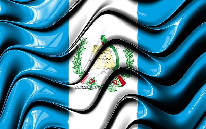 Guatemalan flag North America, national symbols, Flag of Guatemala, 3D art, Guatemala, North American countries, Guatemala 3D flag, HD wallpaper