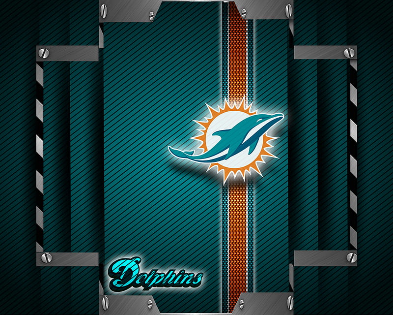 Miami Dolphins NFL Logo In Seagreen Background HD Miami Dolphins Wallpapers, HD Wallpapers