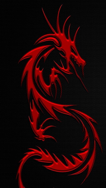 Red Dragon, Black, Japan, Hd Phone Wallpaper 