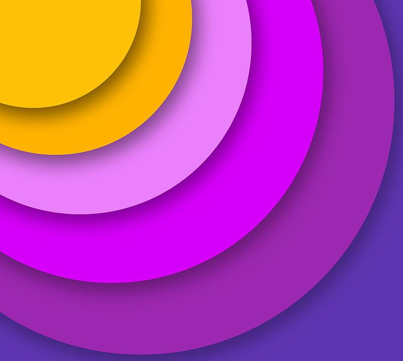 Material Circles, circles, colors, flat, indigo, material, purple, yellow, HD wallpaper