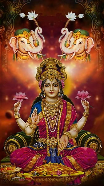 Download Mahalakshmi Saraswati And Ganesha Wallpaper | Wallpapers.com