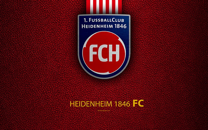 Heidenheim 1846 FC leather texture, German football club, logo, Heidenheim an der Brenz, Germany, Bundesliga 2, second division, football, HD wallpaper