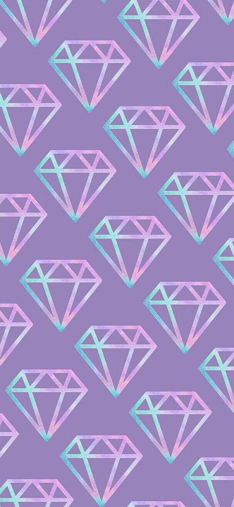 Diamonds, diamond, holographic, pastel, pattern, HD phone wallpaper