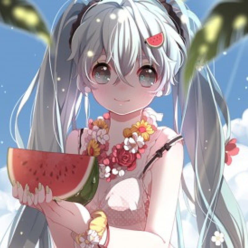 Anime, Girl, Watermelon, HD wallpaper | Peakpx