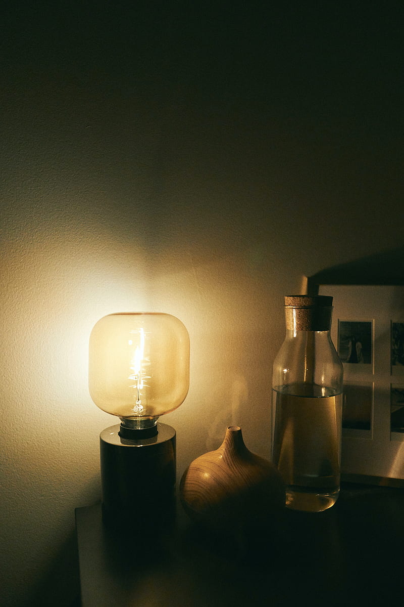 Lamp, light, lighting, darkness, aesthetics, HD phone wallpaper