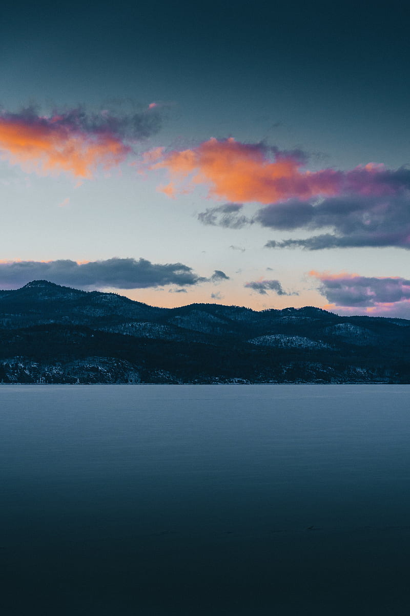 Hills, water, sky, twilight, landscape, HD phone wallpaper | Peakpx