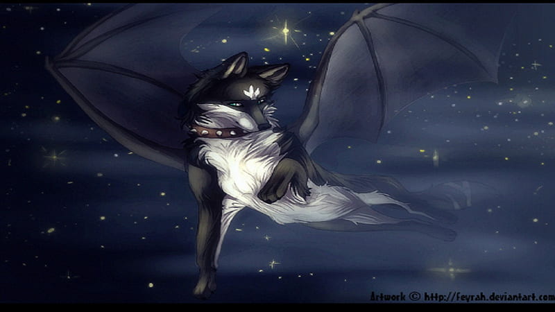 anime wolf with wings drawing