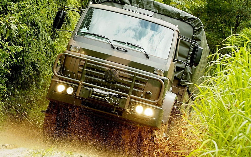 military truck, volkswagen, tractor, HD wallpaper