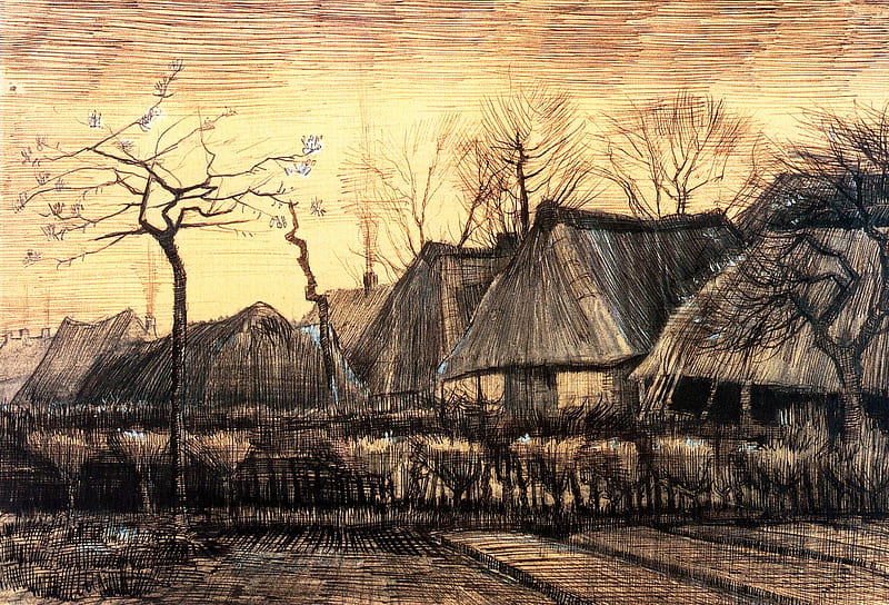 Artistic, Vincent Van Gogh, Hut, Painting, HD wallpaper