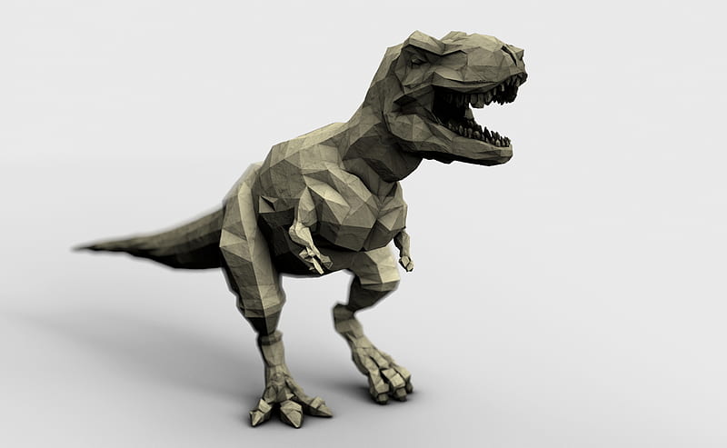 Origami T-rex Ultra, Artistic, 3D, Walking, Paper, White, Angry, Beast,  Fierce, HD wallpaper | Peakpx