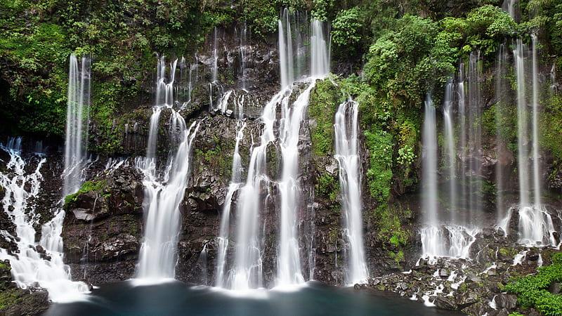 Grand Galet Falls Saint Joseph Reunion Island, HD wallpaper