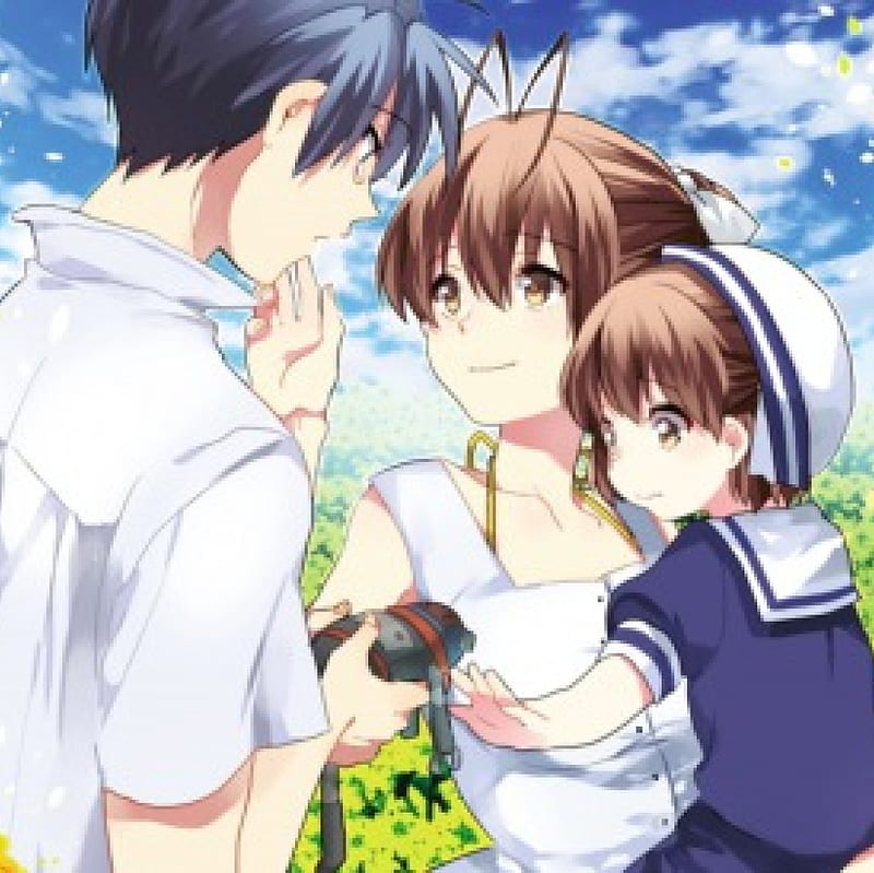 furukawa nagisa, okazaki tomoya, and okazaki ushio (clannad) drawn by  rurounin